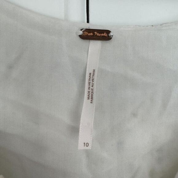 Free People Sweetest Thing Mini Dress Bell Long Sleeve Ruffle Buttons Floral 10 - Picture 9 of 13